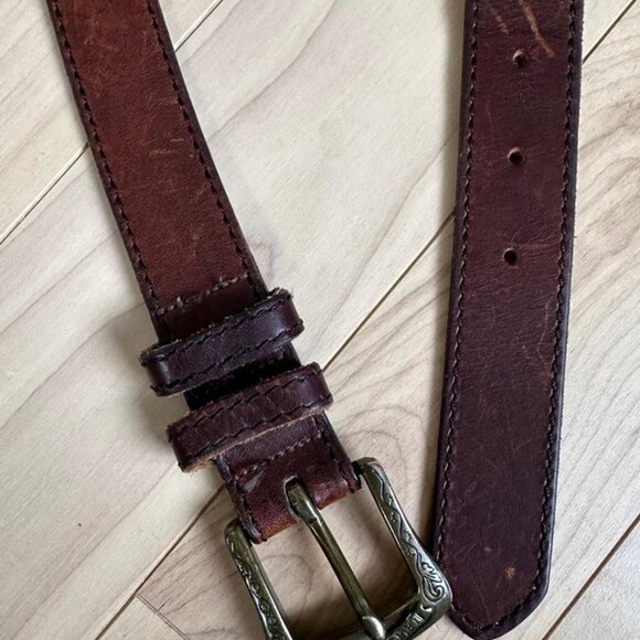 Artecbelts Solid Leather Western Belt – Tooled Brown Country Style - Picture 7 of 8